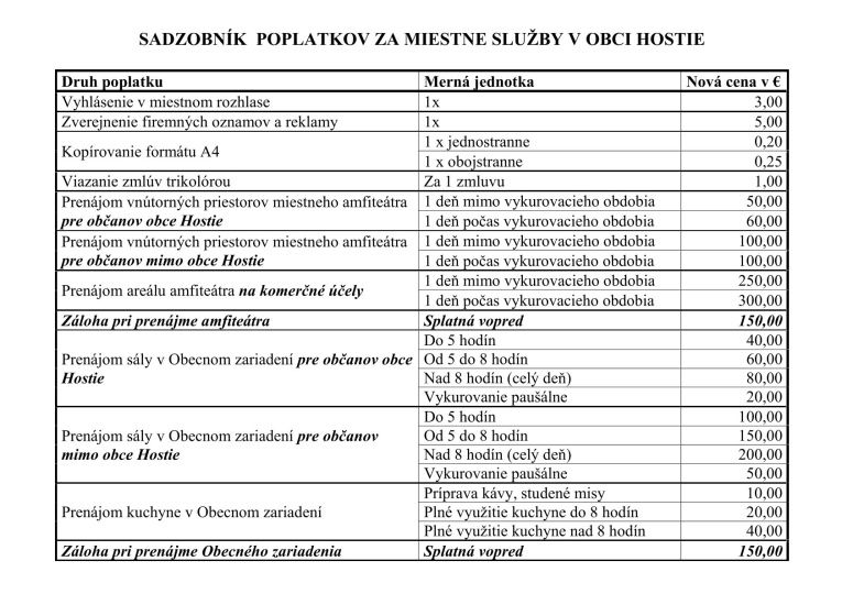 Sadzobník poplatkov1