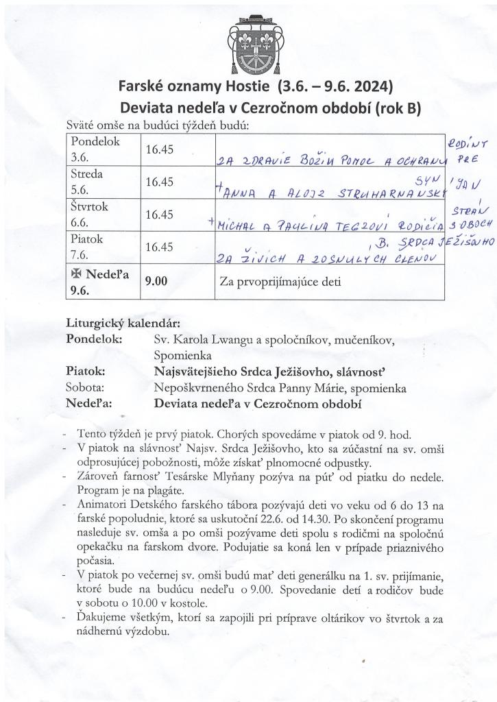 farské oznamy