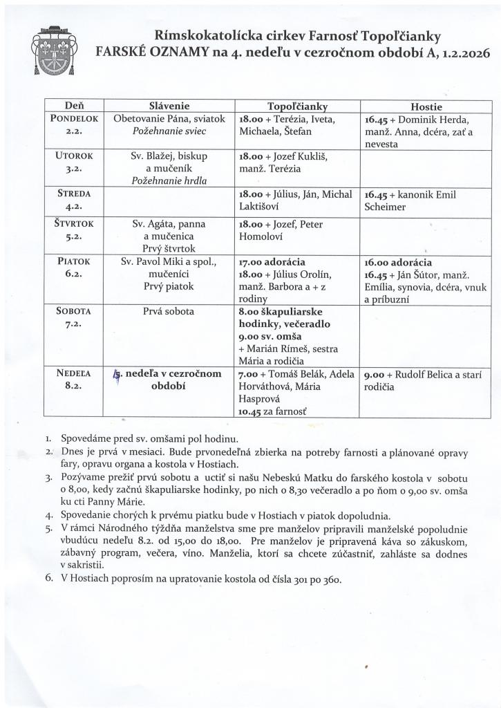 farské oznamy