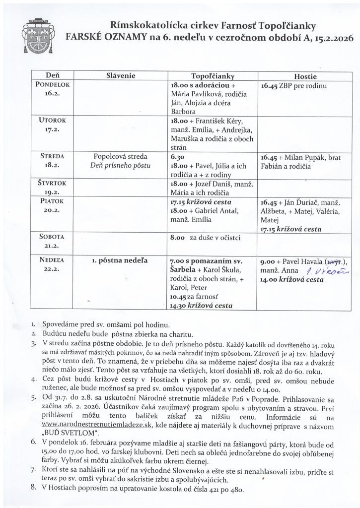 farské oznamy