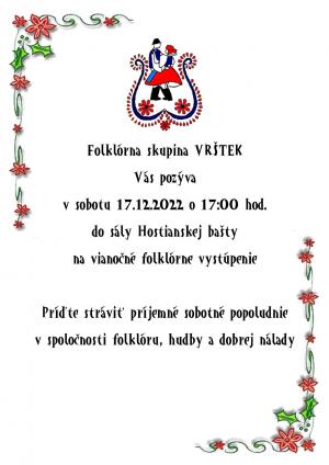 Vianočné vystúpenie folklóru